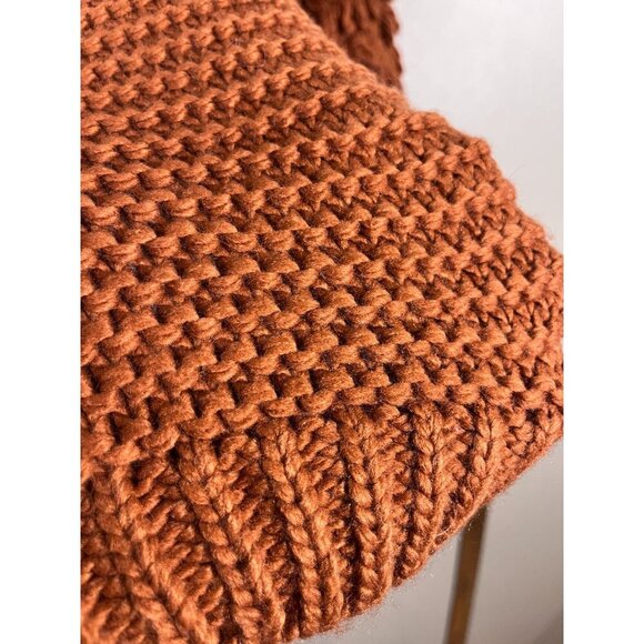 Macaron Sweater Women XL Brown Cable Knit Neutral Lagenlook Chunky Preppy Boho - Picture 6 of 11